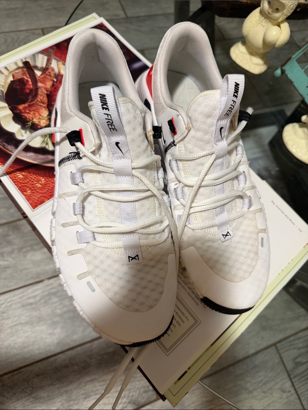 Nike Free Men's Sneakers - White with Black & Red Accents
